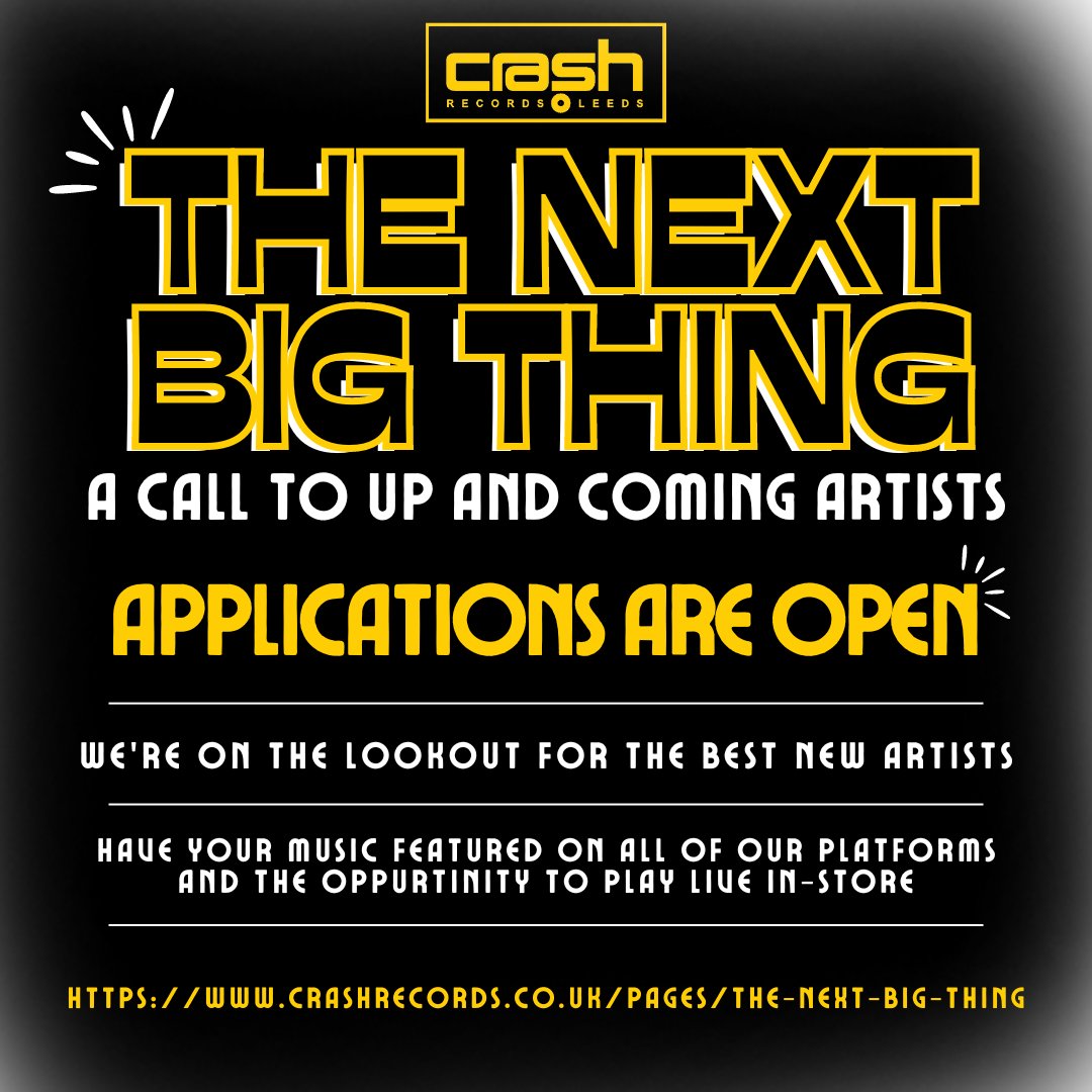 💛 THE NEXT BIG THING 💛 Applications are open! 👇 crashrecords.co.uk/pages/the-next…