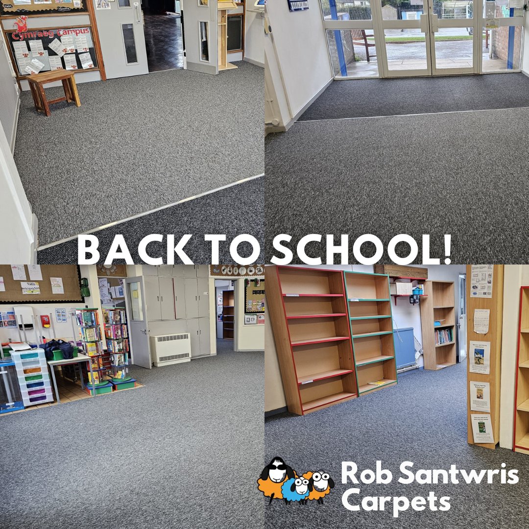 Back to school we go! 🎒🏫🍎 The Rob Santwris Carpets Team did a cracking job completing this project at a school in Cardiff, decked out with new carpets and anti-slip vinyl. Looking for a similar result? 👀 Free measure quote and GRIPPER! 💪 📲01633 253724