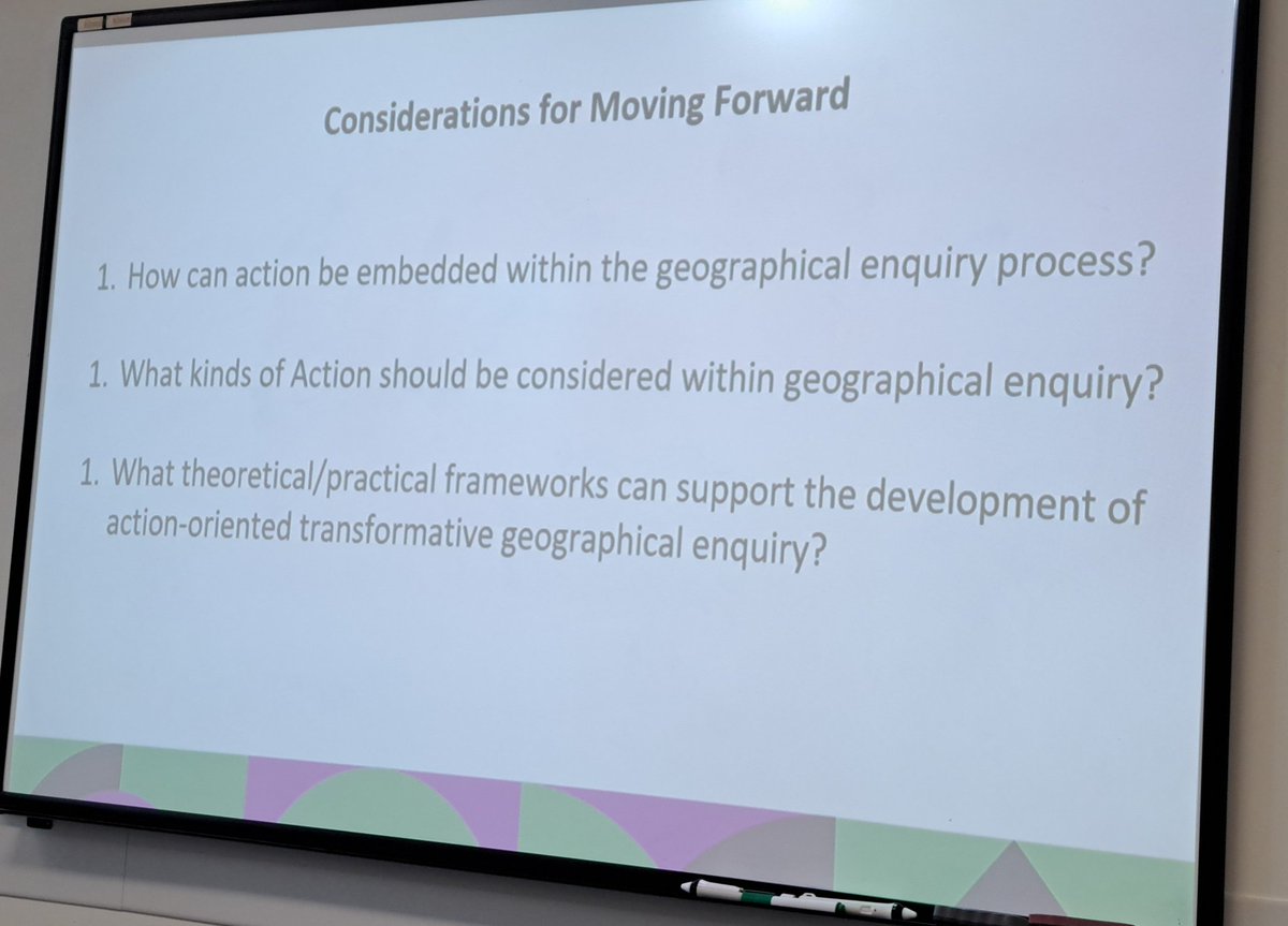 Linking with global citizenship @BenjMall and @Geoseph_Usher argue that an action-orientation approach needs to be embedded within the geog enquiry process @DCU_IoE #esai24