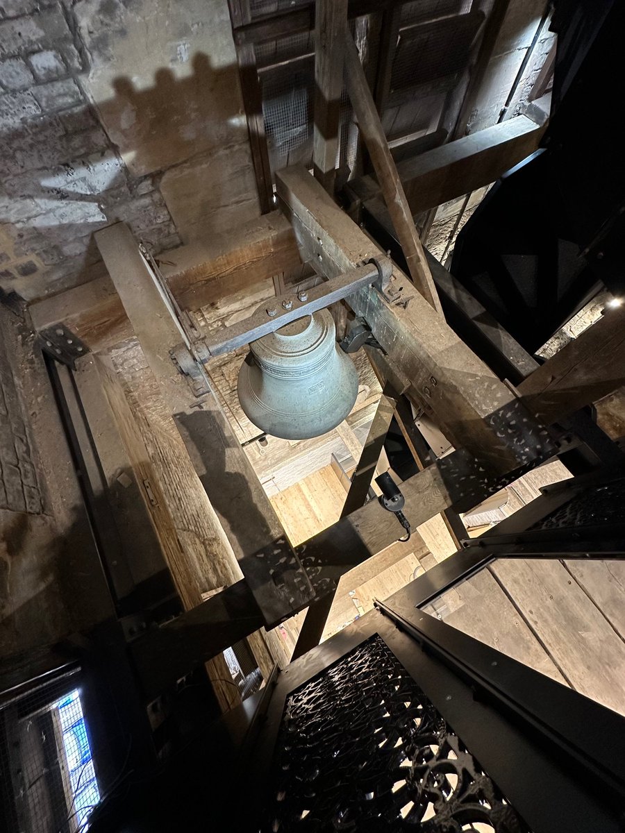 A view of the bell in @trinitytheatre tower #decimusburton thanks @StuartPage1 @KanerOlette_Arc will you be climbing this to see the view #tunbridgewells ???
