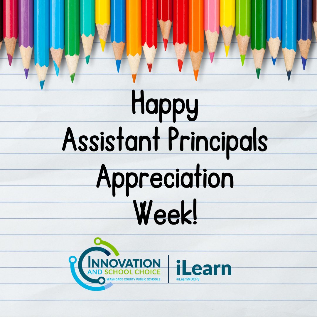 Celebrating Assistant Principals Week! Thank you for supporting the many innovative initiatives provided by our District. Your tireless efforts positively impact students & teachers daily. @iLearnMDCPS @inst_technology @SuptDotres #YouBestChoiceMDCPS