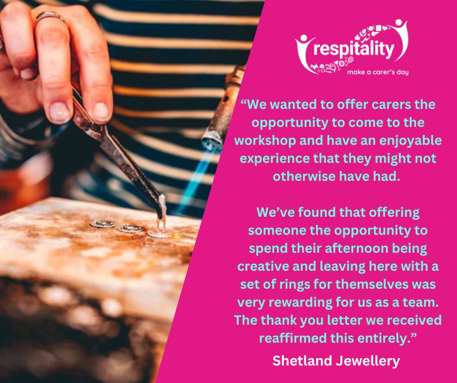 Respitality's tweet photo. From sea fishing trips to overnight stays, pampering sessions to jewellery workshops, Respitality continues to go from strength to strength thanks to the support of our amazing network of carer organisations and donors #makeacarersday @CarerBreaks https://t.co/eWNlNzKMMF