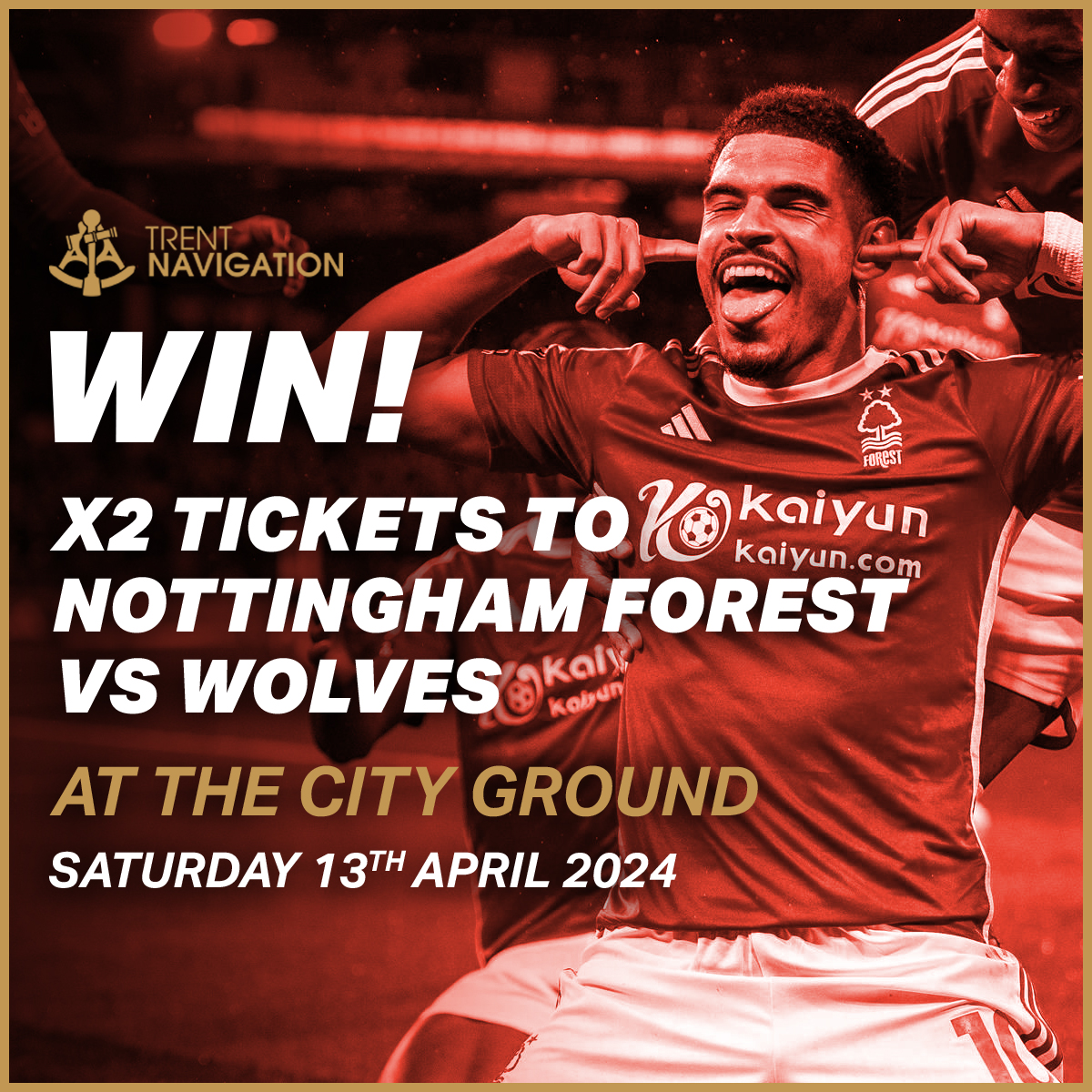 WIN! It's competition time 🌟 We have 2 tickets up for grabs to watch Forest take on Wolves at The City Ground on Saturday 13th April ⚽️ To enter, simply: 👍 Follow us ↗️ Re-share this post We'll be announcing the winner next week - good luck!