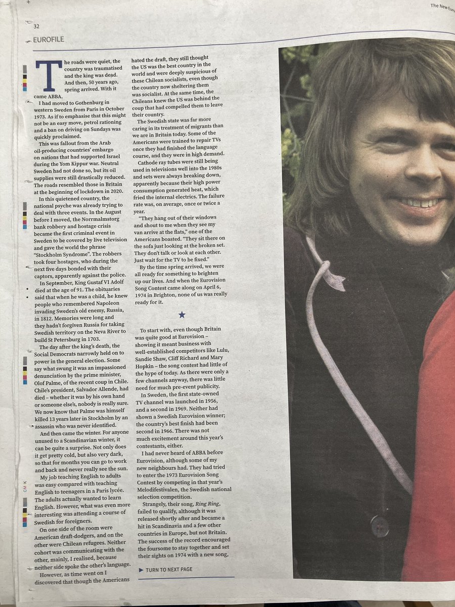 FrankBarrettMoS's tweet photo. The Winner Takes It All: 50 years on - how ABBA saved Sweden https://t.co/6iqTwi9gsx