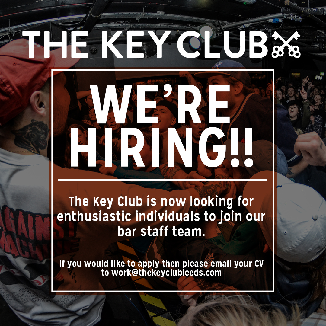 JOIN THE KEY CLUB TEAM! 🗝️ We are looking for enthusiastic individuals to join our bar staff team 🍺 Hours will be part time, starting on a basic 12 - 16 hours, with potential for more at peak times throughout the academic year. Weekend availability is essential!