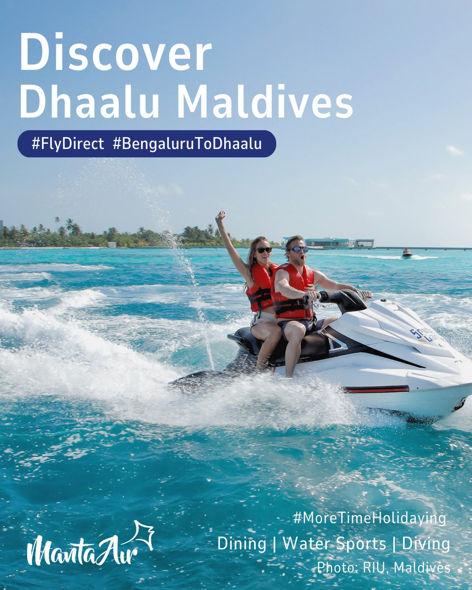 Say goodbye to layovers & Hello to more time Holidaying! Book with Manta Air for a Seamless Travel Experience from Bengaluru to Dhaalu Maldives Photo: Hotel Riu Atoll #FlyManta #FlyDirect #BengalurutoDhaalu #DDDBLR #LikeAManta #Maldives #MaldivesHolidays #RIUinParadise