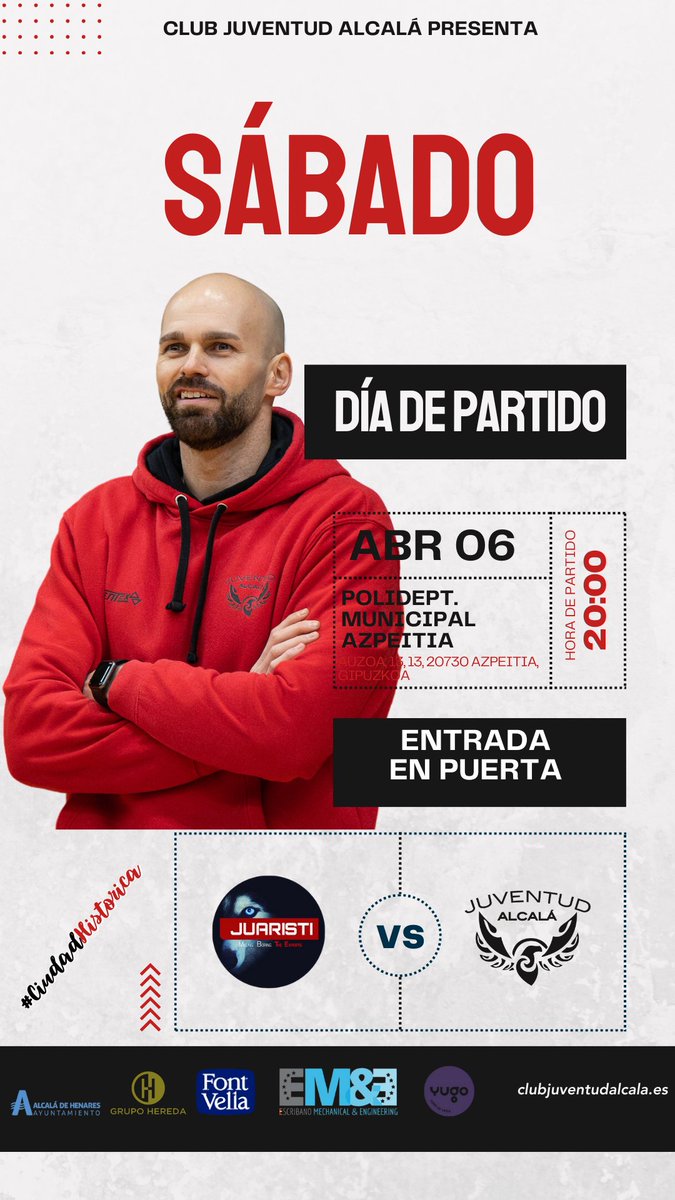 😬🔪 La 𝙁𝙄𝙉𝘼𝙇 de las finales.

La temporada LEB Plata <a href="/CompeticionFEB/">CompeticionesFEB</a> se define hoy, y <a href="/Misovic31/">Andrés Miso</a>, el grupo y todo Alcalá lo saben.

Hay ilusión 🤩

🆚 <a href="/iraurgisb/">Iraurgi Saskibaloia</a> 

🗓 06/04
🕗 20:00
🏟 Polideportivo Municipal Azpeitia
🎟 Acceso en puerta
📺 Canal FEB

#CiudadHistorica