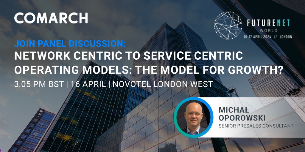 📅 Michał Oporowski will participate in the “Network-centric to service-centric operating models: The model for growth?” discussion panel at #FutureNetWorld. Join him to learn about the role of #AI in #telco and more. Visit our stand as well! More: bit.ly/3vDZAIp