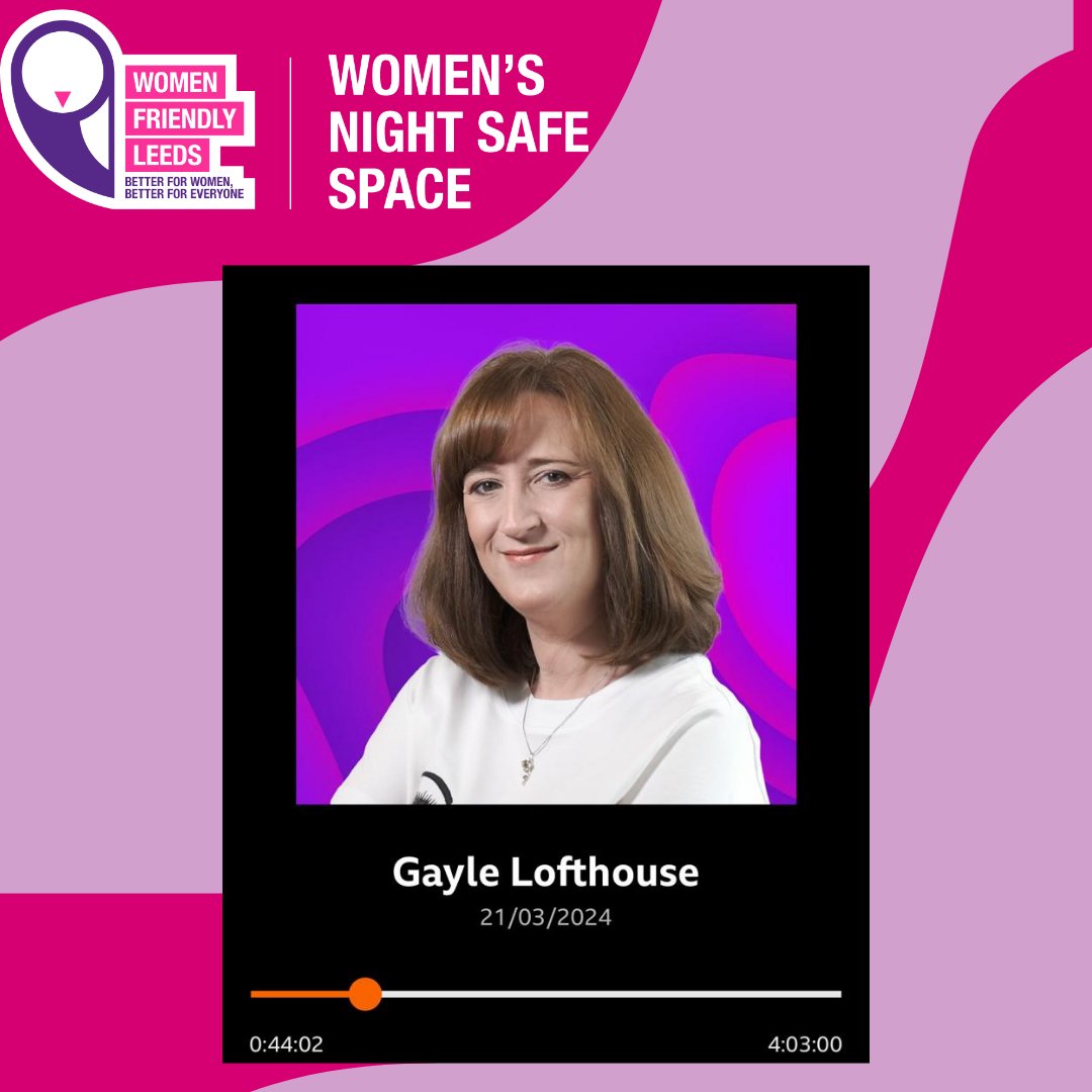 Thanks again to Gayle Lofthouse for having us on @BBCLeeds to talk about what a valuable service Women’s Night Safe Space is! Find more info about our campaign here: womenfriendlyleeds.org/help-us-to-sav… You can listen back to the interview here (44 minutes in) bbc.co.uk/sounds/play/p0…