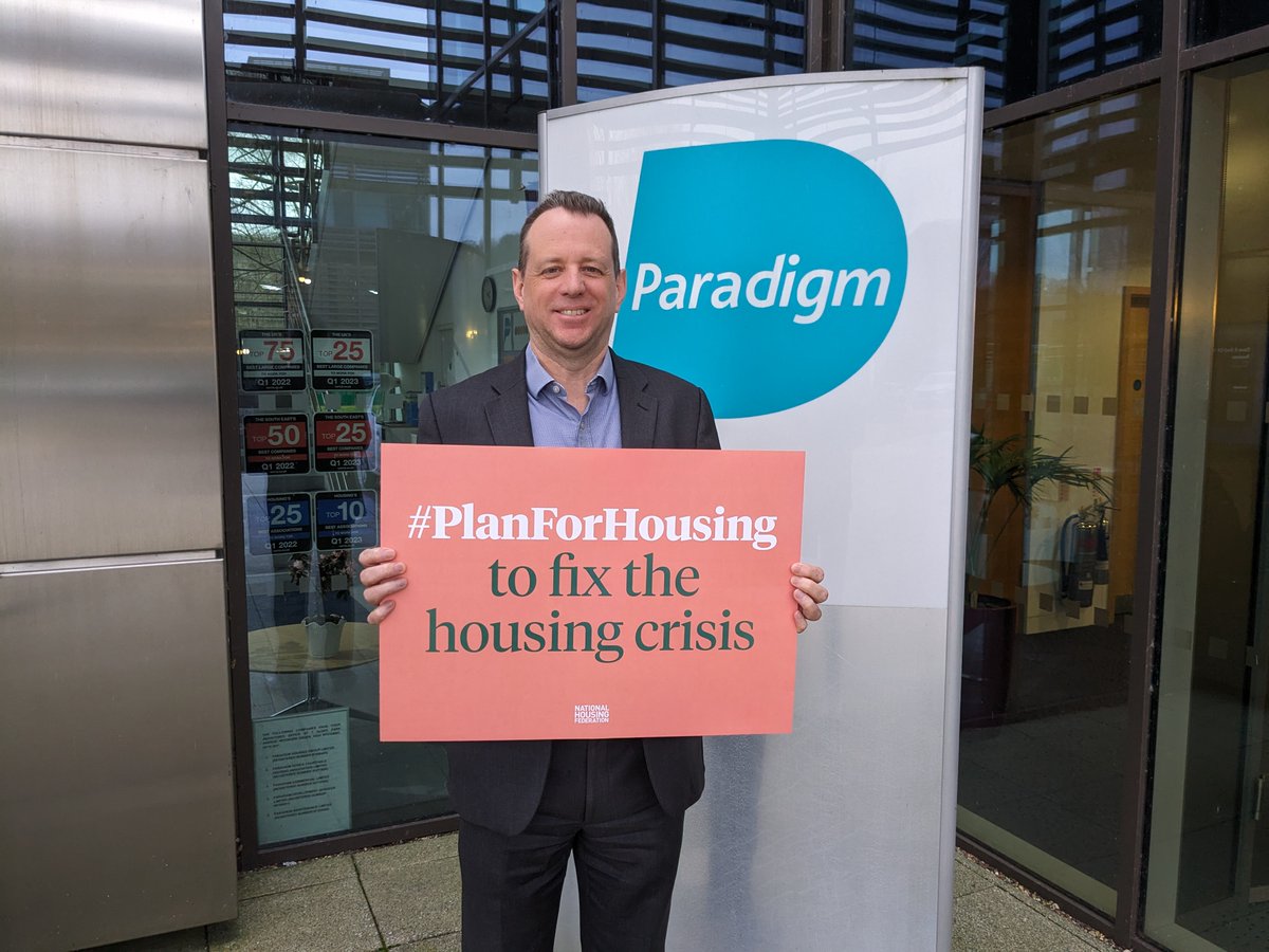 ParadigmHousing's tweet photo. Our CEO @MB4Paradigm announces our support of @natfednews' #PlanForHousing. By 2035, we could:
- End child homelessness
- Halve overcrowding
- Build social homes for 1M more people
- Ensure decent homes for 7M more families
- Improve affordability
- Boost regional productivity https://t.co/zAXtZtzIK7