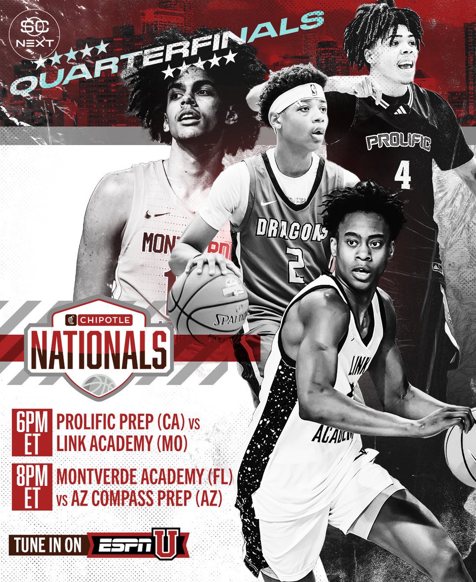 SIX high school basketball games on ESPNU today as Chipotle Nationals tips off from Indy 👀 🏀 @PaulBiancardi