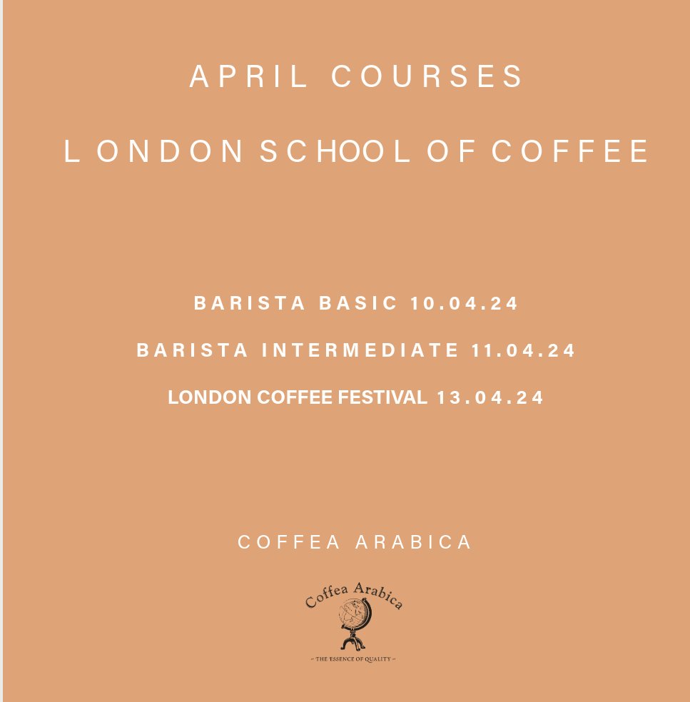 Coffea Arabica Courses ⁠
in London @londonschoolofcoffee - April⁠
⁠⁠
#baristatraining #specialitycoffee #sensory #latteart #Kent #Ramsgate #Broadstairs #Margate #Canterbury #London