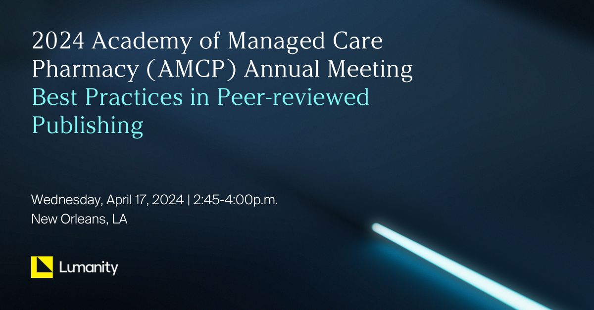 Don't miss the opportunity to connect with our experts at the Academy of #ManagedCare #Pharmacy (#AMCP) annual meeting, and be sure to catch the Best Practices in Peer-reviewed Publishing session on April 17. buff.ly/4aFnHW5.

#AMCP2024 #marketaccess #medcomms #publishing