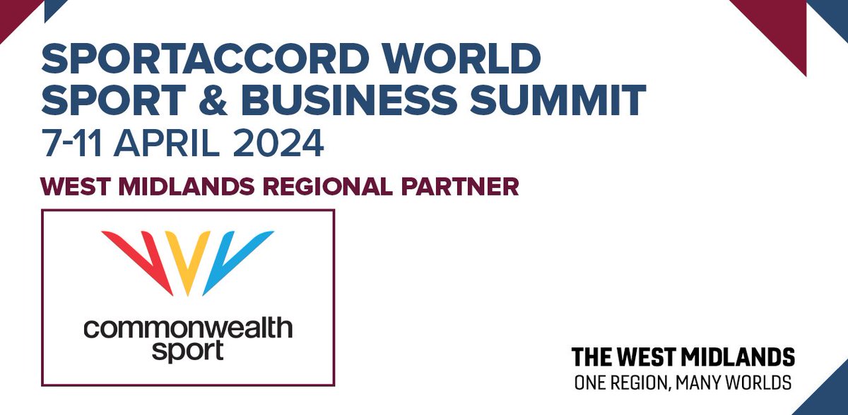 Sport is just the beginning. @thecgf is confirmed as a WM Regional Partner at the upcoming SportAccord World Sport & Business Summit. Read more here: tinyurl.com/4nfkvty7 #SportAccord #WhereSportMeets #SportBiz #PowerOfSport #Birmingham #WestMidlands