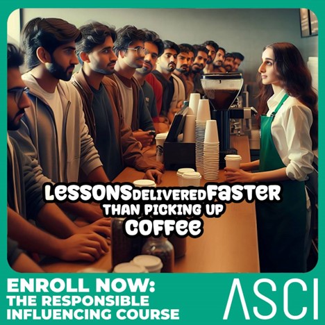 Just 2 to 5 minutes per lesson to protect your influencing career from any rude awakenings. Take the ASCI Responsible Influencing Course now for the best energy shot ever! Click here to enroll now: bit.ly/ASCIAcademy #InfluencersGuide #Advertizing #responsibleinfluencing