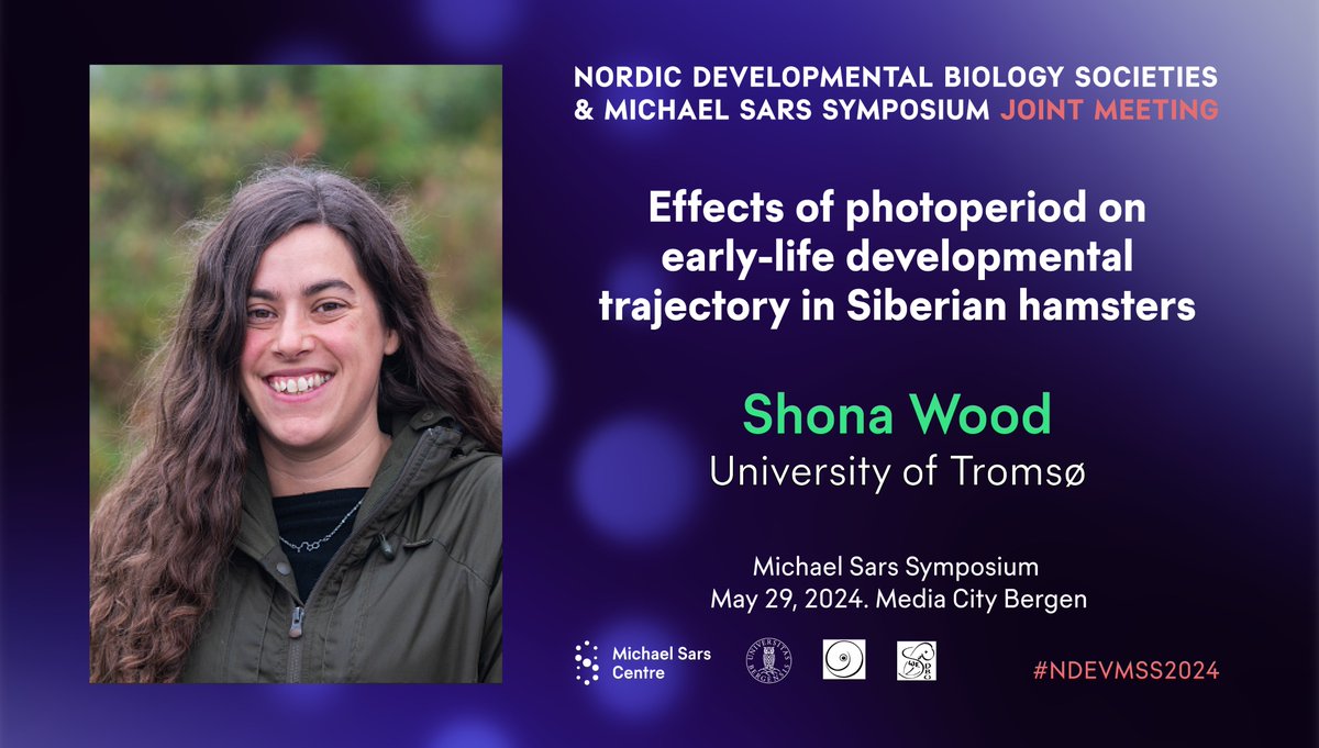 We are thrilled to have Shona Wood @WoodLab_Arctic from @UiTNorgesarktis in our speaker line-up for #NDEVMSS2024 🤩👏Don’t miss her talk on chronobiology and developmental adaptations in the Arctic! Registration is open➡️tinyurl.com/NDEVMSS24 @UiB @swedbo & FSBD