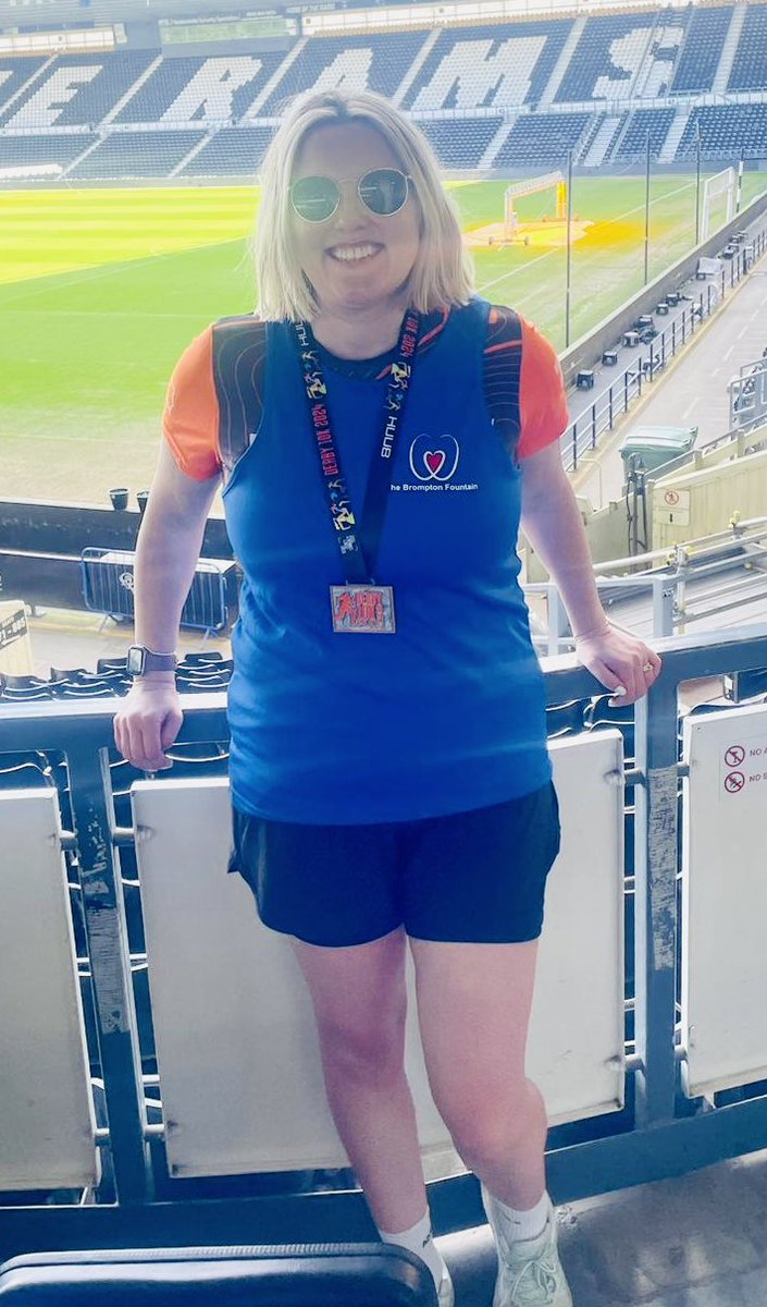 Congratulations to #RoyalBromptonHospital Cardiac Nurse Specialist Lucy who completed the #Derby10K. Lucy took on the 10K as part of her training as she prepares to run the @RoyalParksHalf in October to raise funds for our charity. ❤️💙 #TeamBrompton #RoyalParksHalf #RunForUs