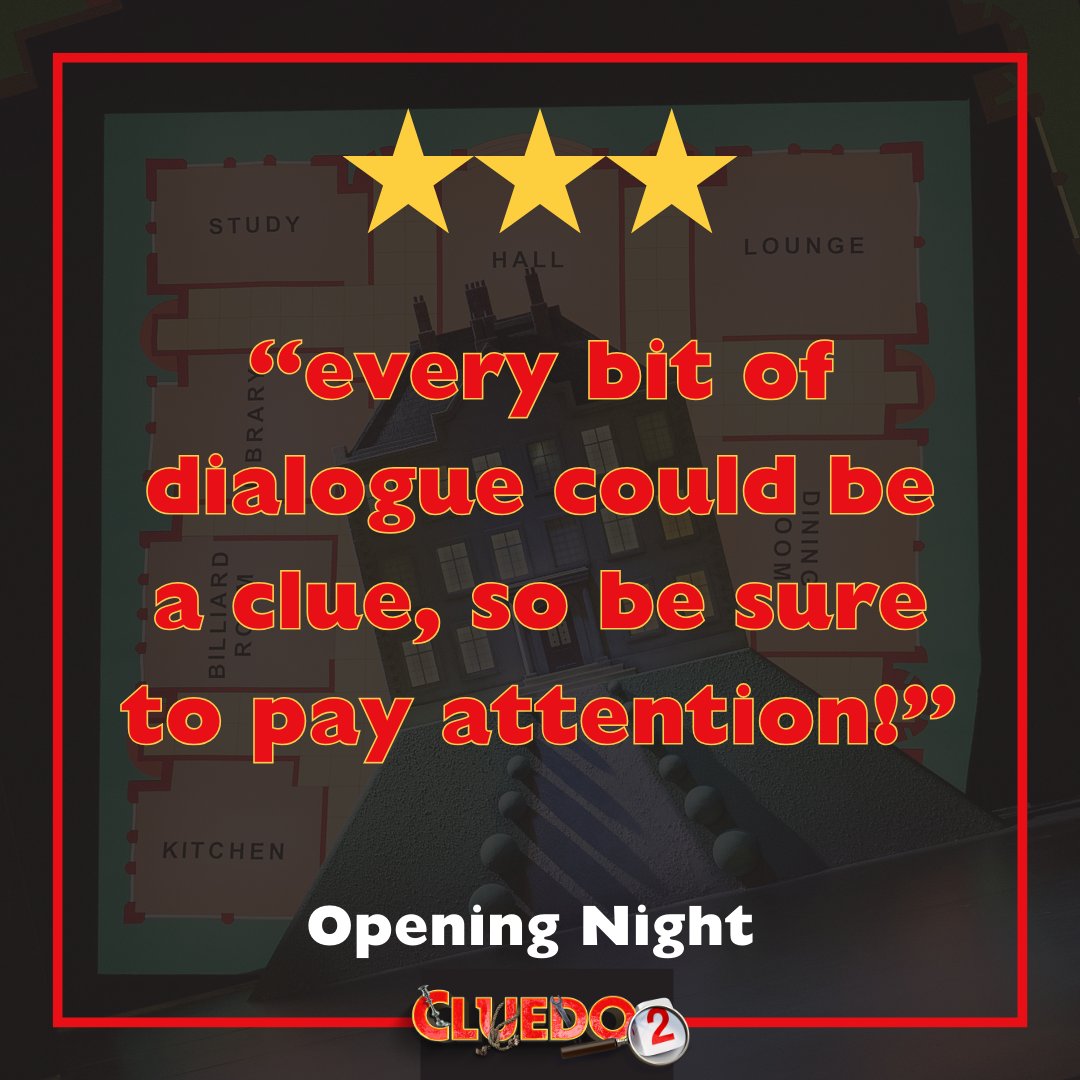 The great reviews are in for Cluedo 2 and audiences are losing it! - Only 4 performances left at The Lowry this week so don’t miss it - Book your tickets now! 🎟️ cluedostageplay.com #Cluedo2 #CluedoStagePlay #EllieLeach #JasonDurr