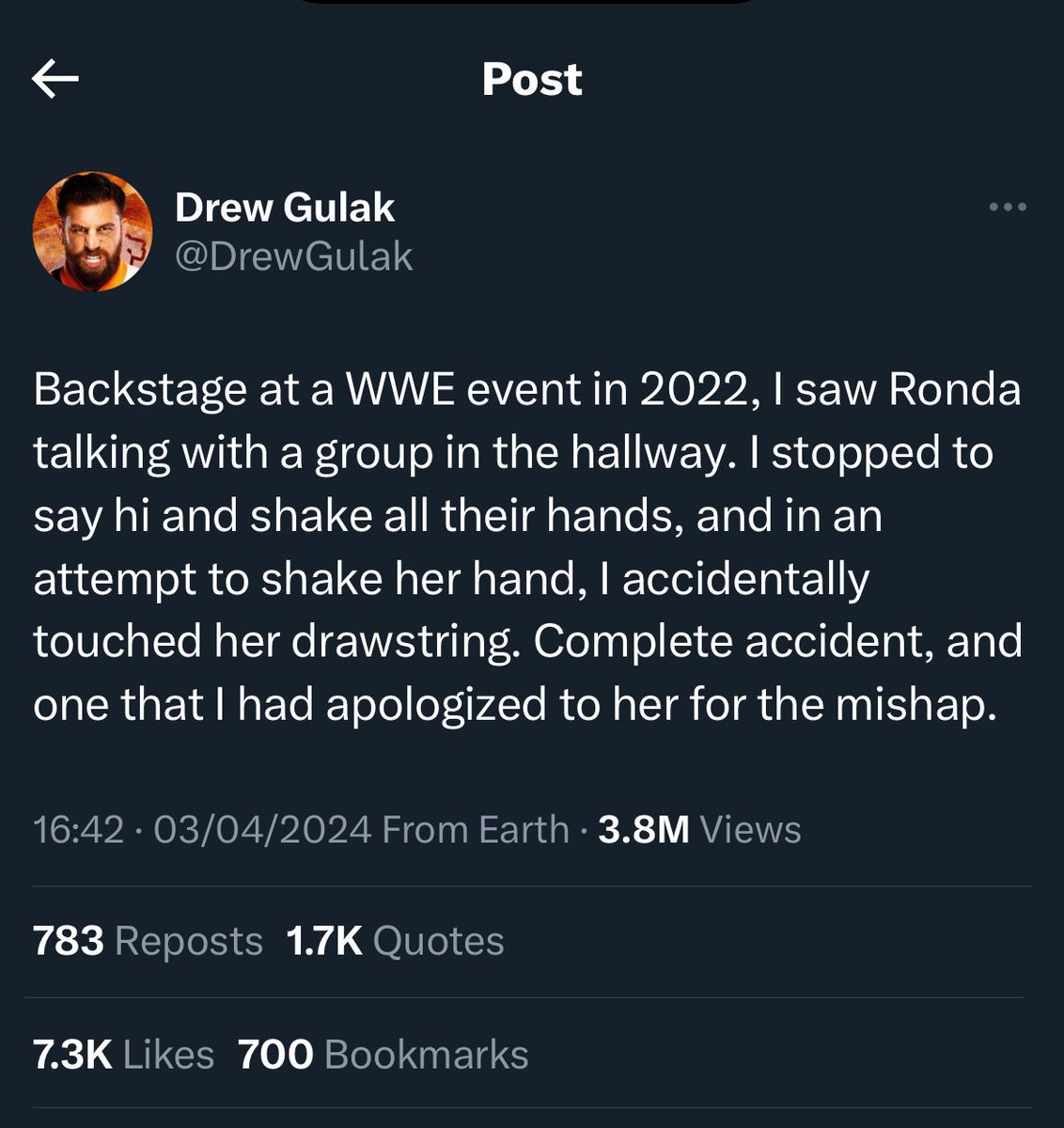 WrestlePurists's tweet photo. "It was Tuesday when this (Drew Gulak/Ronda Rousey) story came out and there were people there that thought man, Gulak's probably going to be gone tomorrow. 

And he's not gone, so I don’t know what that means.”

- Bryan Alvarez
(WOR) https://t.co/NJ6sjb7shQ