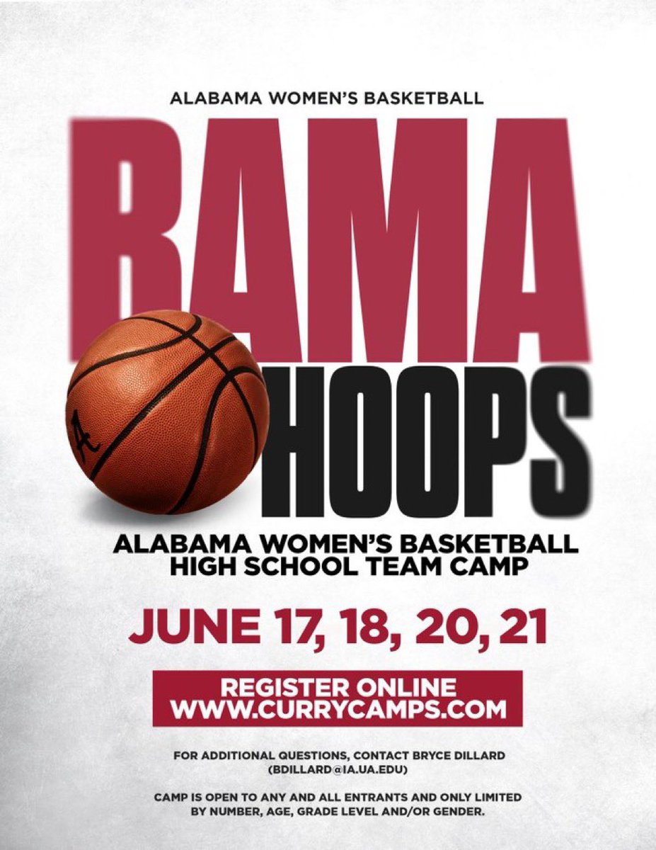 #Alabama #CrimsonTide Summer Camp Dates @CoachCurry @RKellyBamaWBB @UACoachTubner @CoachT_Adams @ColstenThompson @AlabamaWBB