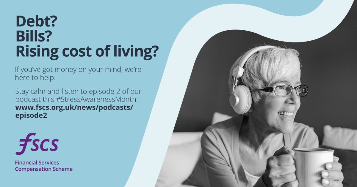 Looking for ways to manage your money and #MentalHealth this #StressAwarenessMonth? 👀 We're here to help with episode 2 of our podcast. Listen now for useful tips on dealing with #debt, bills and more: fscs.org.uk/news/podcasts/…