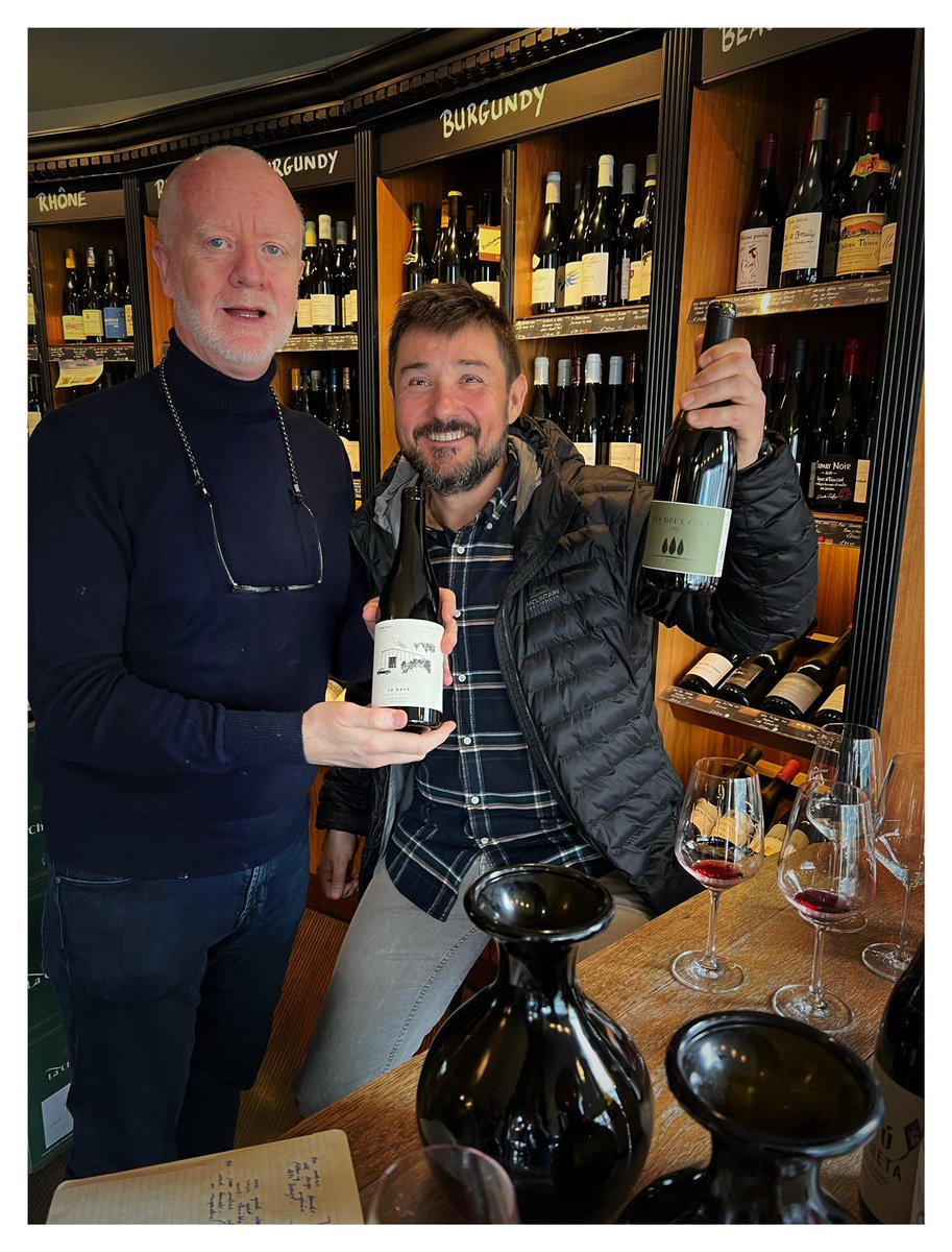 Great to see @grblanco and taste our 2022 Alizé with him. His wines from his home village in Alto Bierzo are brilliant, all about the work in the vineyard. The vines are900 metres and he works organically .