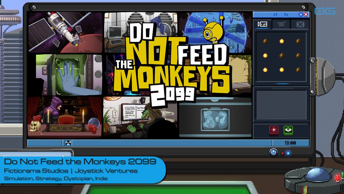 OG plays Do Not Feed the Monkeys 2099!
youtube.com/watch?v=x6zDyZ…

Like & Sub!

@DNFTMonkeys
@Fictiorama
@JoystickVenture

#choicesmatter #donotfeedthemonkeys #pixelart #IndieGameTrends #IndieWatch #IndieDev #GameDev #IndieGameDev #IndieGame #IndieGames #Gameplay #letsplay #gaming