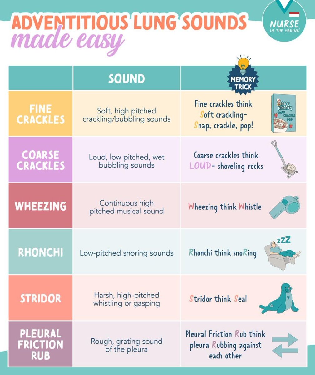 ADVENTITIOUS LUNG SOUNDS #nursing #nursingnotes