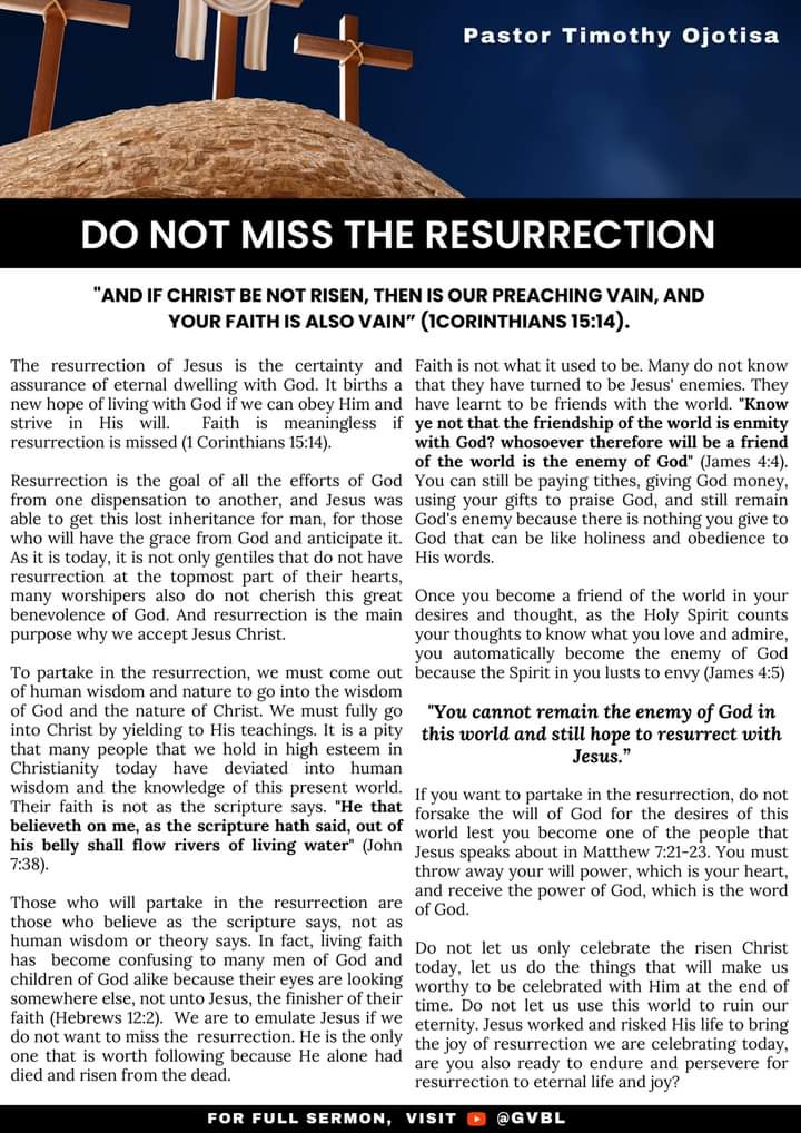 Do not miss the Resurrection. #igem #ressurection #salvation #blessing #faith #wordoflife