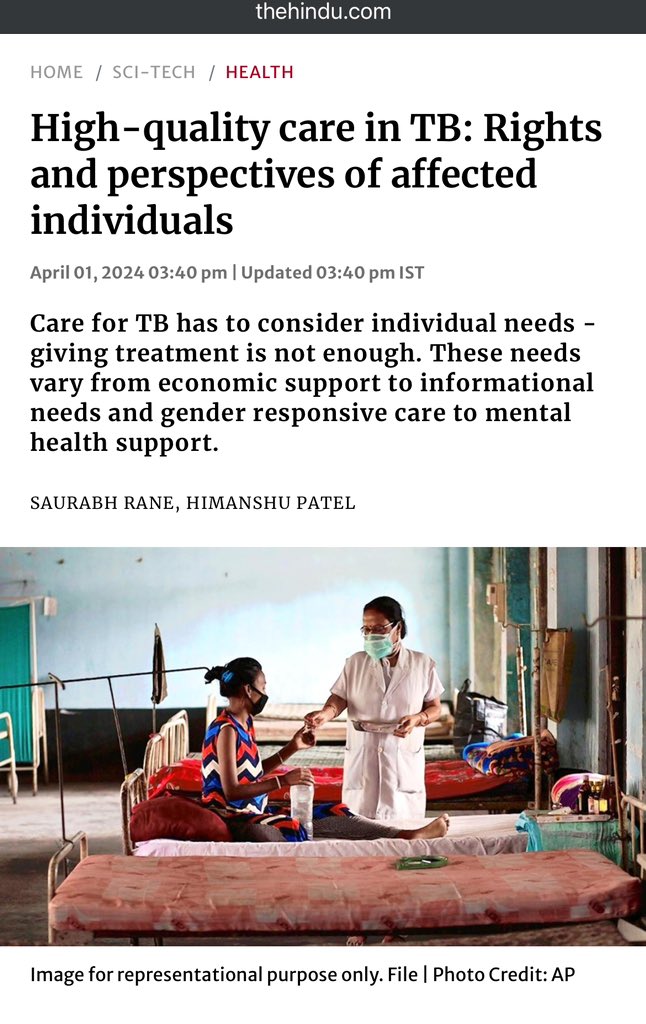 SATB fellows @findingsau & @patelhimanshuk2 shed light on the multifaceted needs of TB care beyond treatment alone. From economic support to mental health services, their article highlights the importance of tailored care for every individual battling TB. #TBcare #endtb Read…
