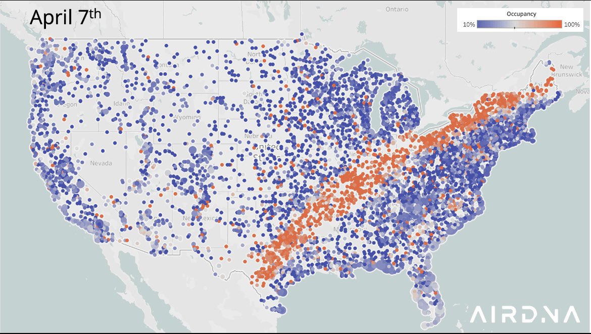 No room at the inn! Cool infographic of rental occupancy rates across the #ZoneOfTotality. via @Jamie_Lane. #TotalEclipse2024