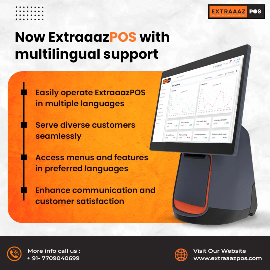 ExtraaazPOS now offers seamless multilingual operation, catering to diverse customers and enhancing communication for elevated satisfaction.
.
.
#restaurantbillingsoftware #restaurantowners
.
.
#RestaurantManagement #HotelManagement #HospitalityIndustry #RestaurantTech