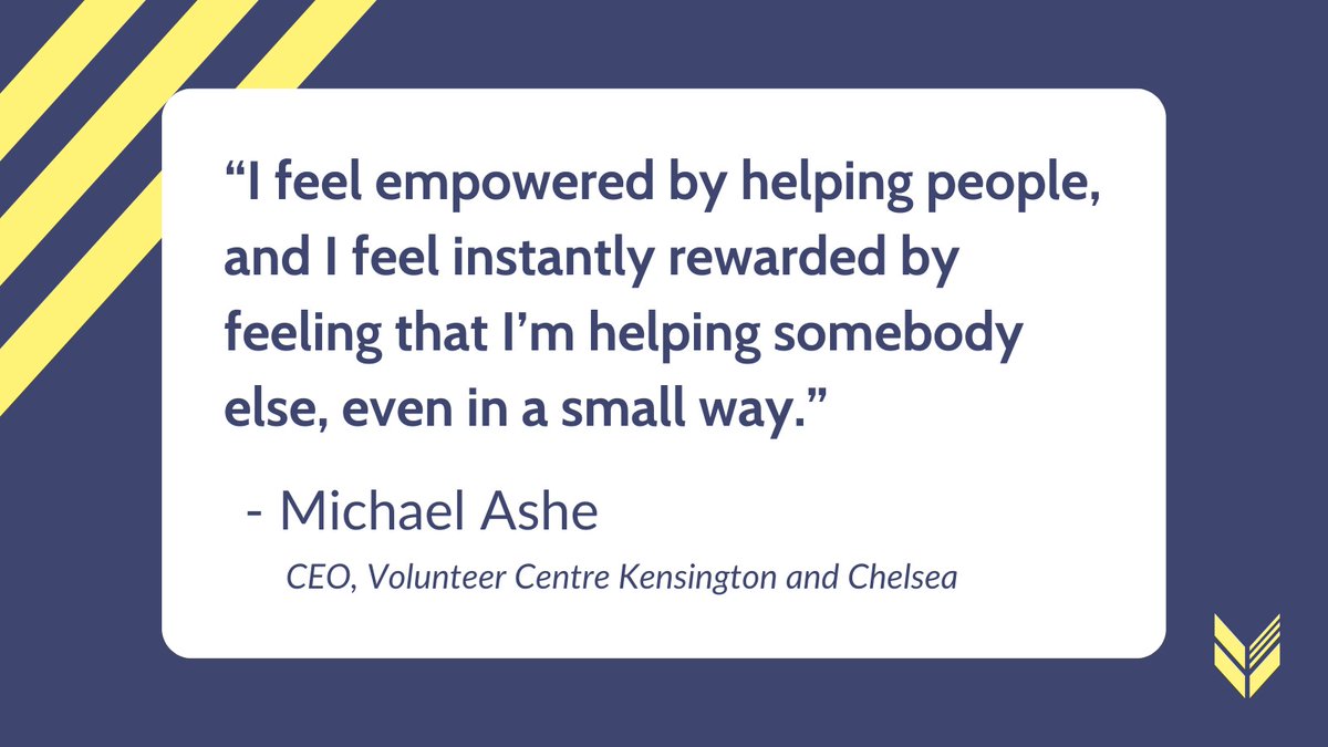 We agree with Michael, CEO of @VolCentre_KandC that helping others is incredibly rewarding and can empower you in your own life. Power is one of the key themes of the #VisionForVolunteering and this is exactly why!