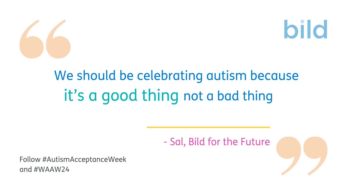 We spoke to Bild for the Future about what autism acceptance means to them for #WAAW24 Sal believes that we need to be doing more than accepting autism, we need to be celebrating it You can find out what other #BFTF members had to say here: bit.ly/BildWAAW24