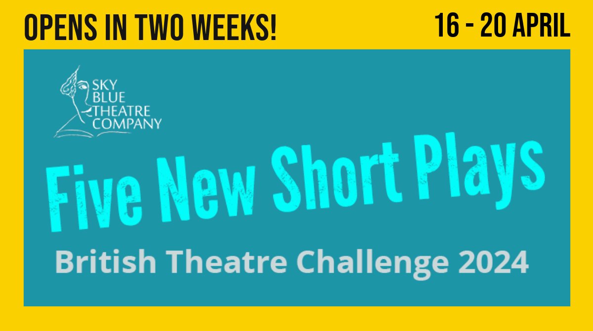 The British Theatre Challenge from @SkyBlueTheatre opens in two weeks! A night of diverse, exciting and award-winning plays at the Jack. Runs 16 – 20 April. Info here: bit.ly/433F7Ju