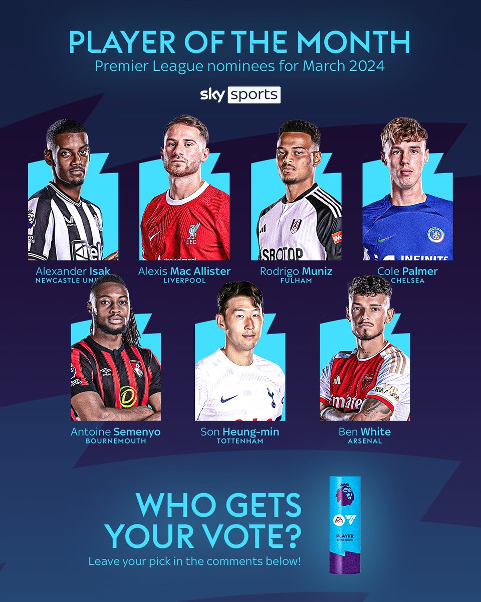 ANNOUNCED: Your Player of the Month nominees for March 🤩 Who gets your vote? ⤵️