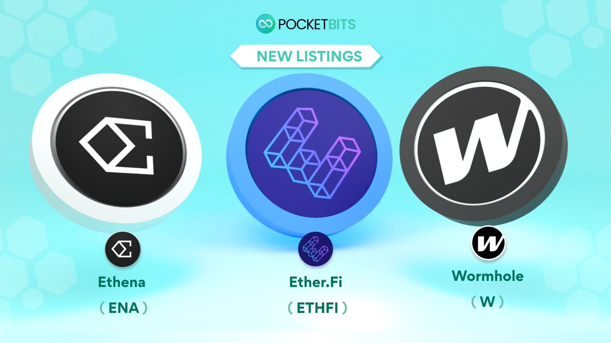 Bringing innovation to your fingertips.
$ENA, $W and $ETHFI are now available on PocketBits.
Trade Now!
#CoinListing #cryptolisting