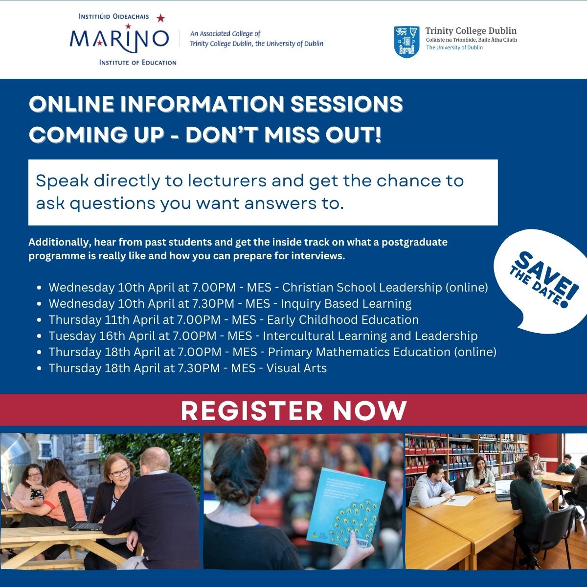 🗓️ Mark your calendars! Our online information sessions are coming up! Register now: mie.ie/en/study_with_… Connect with lecturers, explore our Postgrads and discover the benefits of studying at MIE! #PostgradEducation #OnlineLearning #EducationLeadership