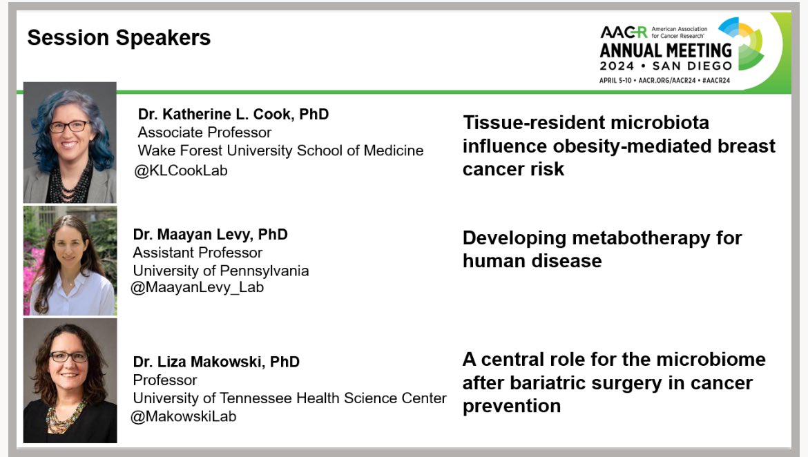 Heading to #AACR2024 @AACR Please join us for our session on Sunday April 7 at 1:00-2:30 on #Microbiome and #Cancer #prevention @MaayanLevy_Lab @MakowskiLab @wakeforestmed @WakeCancer @uthsc @Penn