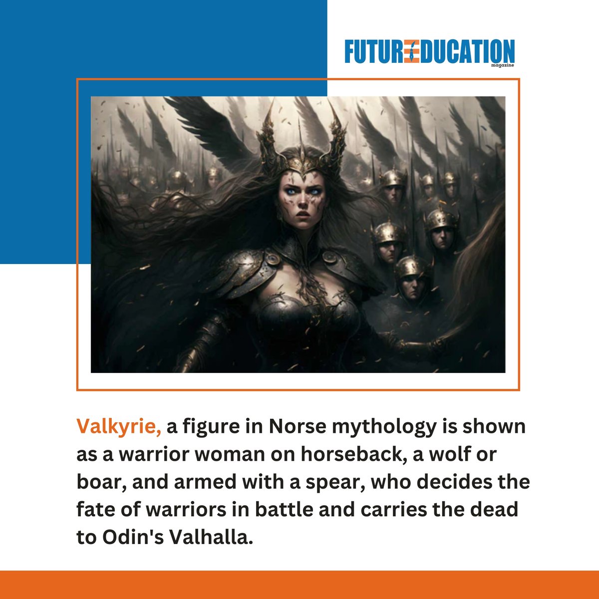 Meet the Valkyrie: Mythical warriors of Norse legend. Riding fierce steeds and armed with spears, they decide the fate of fallen warriors and carry them to Odin's Valhalla.

Follow For More Future Education Magazine

#ValkyrieLegends #NorseMythology #WarriorWomen