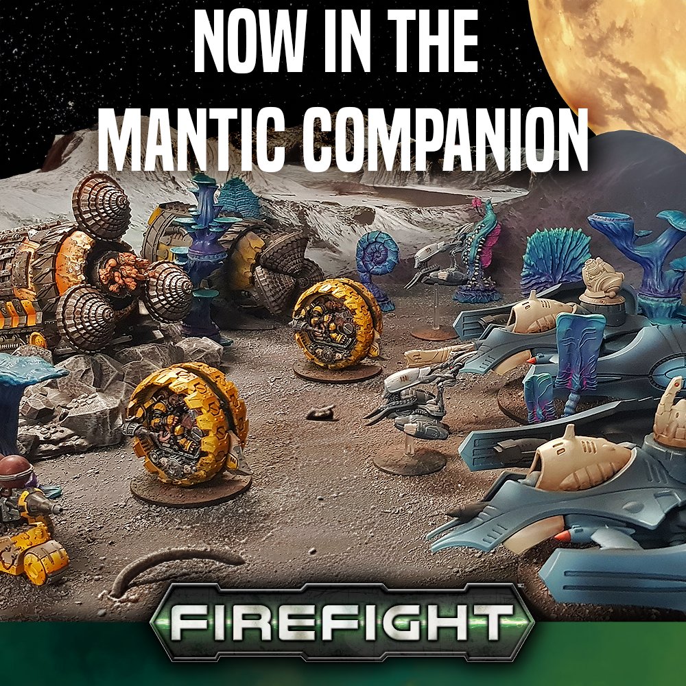 Firefight: Annihilation missions are vehicle-dominated scenarios that unleash extremely fun, destructive and strategic games of mechanised mayhem! The Firefight: Annihilation list-builder is now live in the Mantic Companion: companion.manticgames.com/firefight-list…