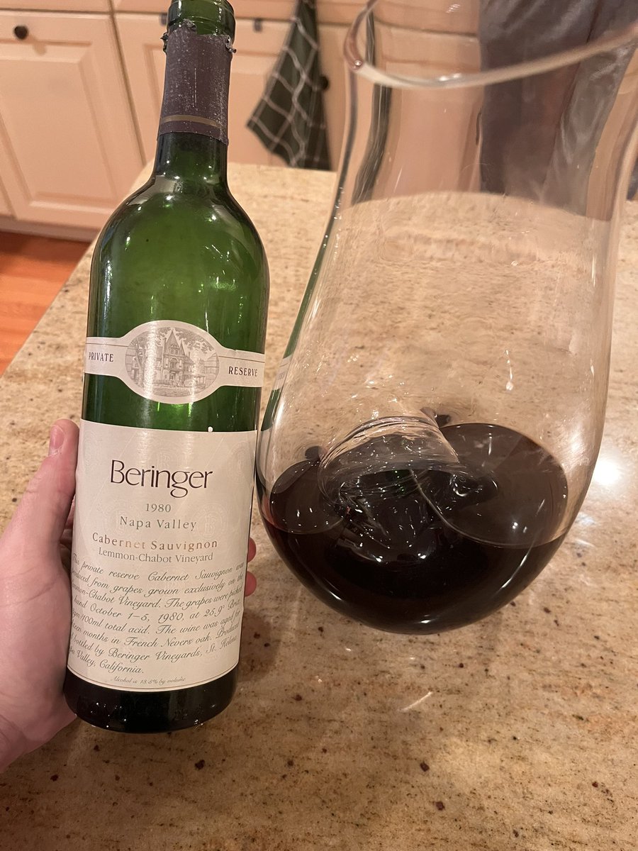 I’ve been fortunate enough to amass a large enough collection of outstanding birth year bottles that I may not ever get through them drinking one a year. Thankfully, I have good friends born the same year with whom I can share. Wow, did this @beringerwinery cab hold up!!