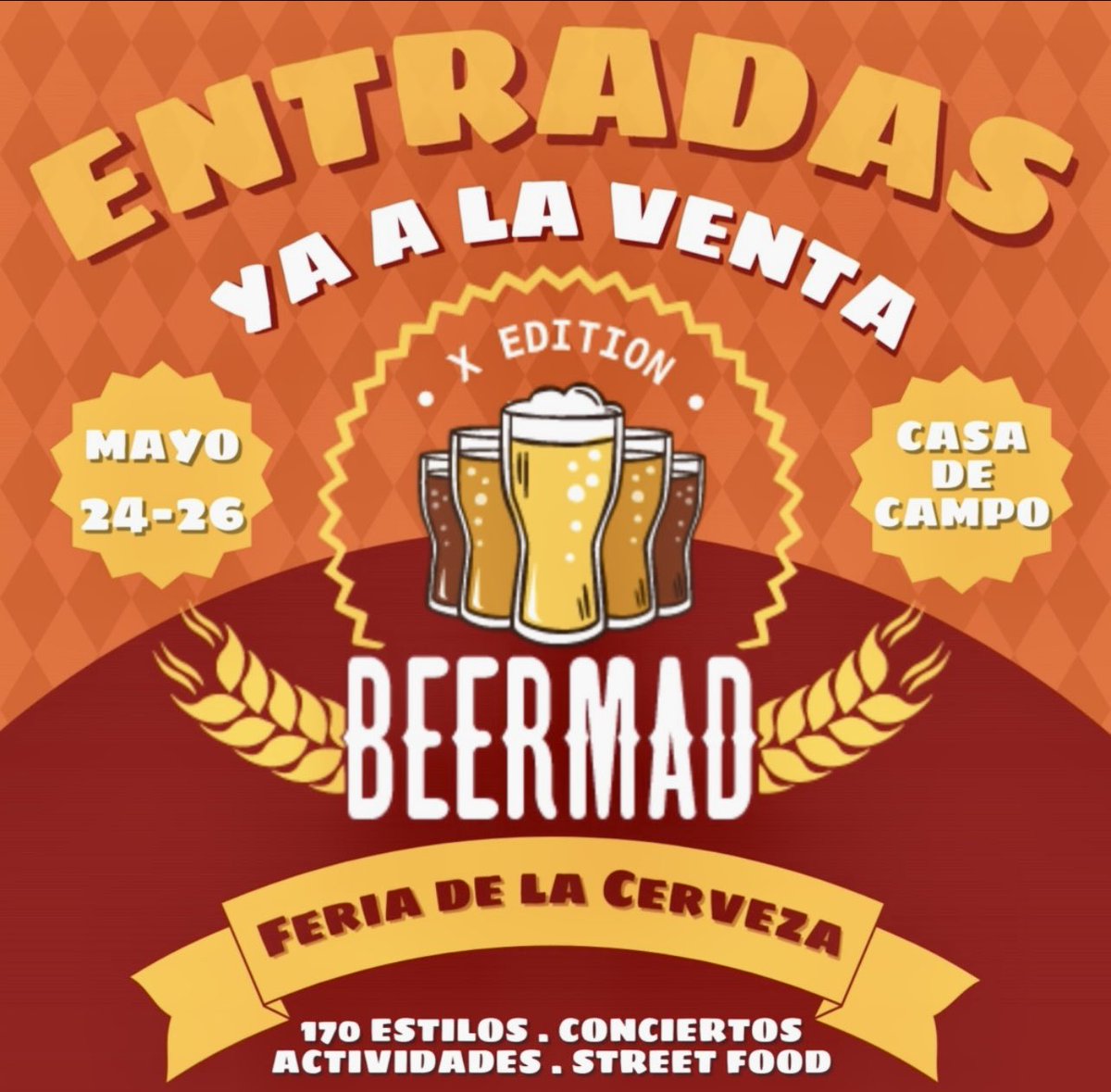 🍺 La Charanga Beer #Cervezaartesanal de Torrejón de Ardoz (Madrid) con sus elaboraciones estarán en la X Edición de #beermad del 24 al 26
de mayo
#cervezartesanal #cervezademadrid
#birraartesanal #somoscerveceros #madrid #beermad2024 #beermad24 #ociomadrid
#planesmadrid