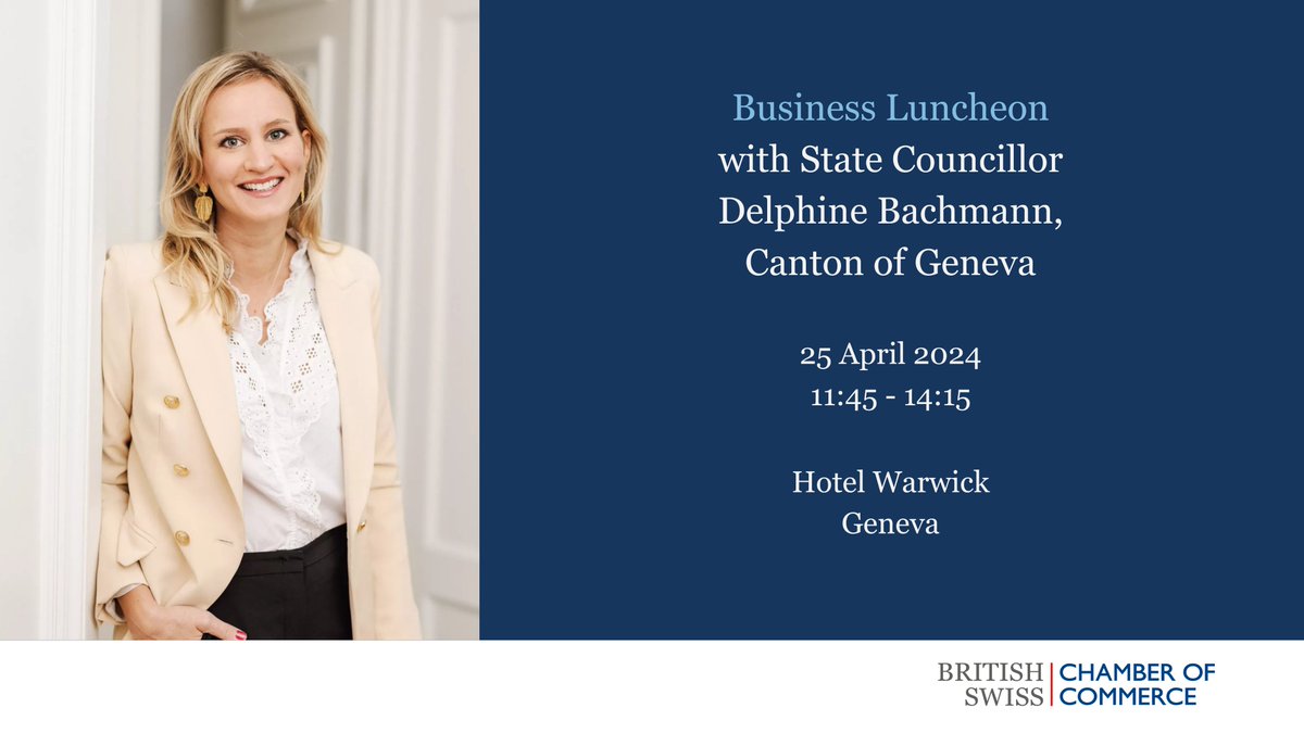 On 25 April our BSCC Geneva Chapter alongside @ccig1865 welcomes State Councillor @DBachmann_ge, Canton of Geneva Do not miss out on this exciting opportunity to learn from a first-hand experience of cantonal governance and register now: bit.ly/4c4nygq