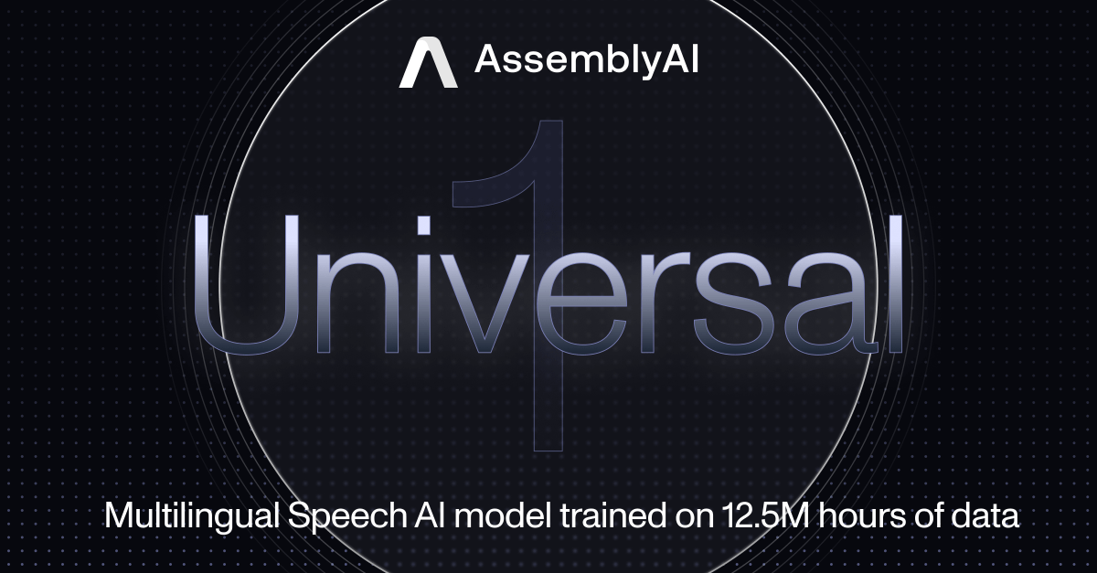AssemblyAI raises the bar with Universal-1, their most powerful speech recognition model yet! - Trained on a massive 12.5M+ hrs of multilingual audio - Best-in-class accuracy for English, Spanish, French & German - 13.5% more accurate than Whisper More: assemblyai.com/research/unive…