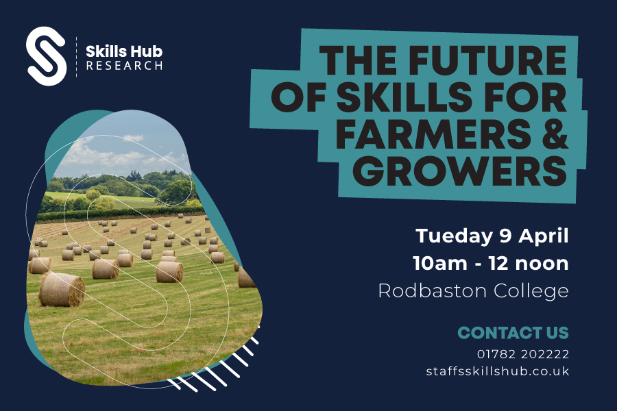 📣 Upcoming event at @RodbastonCollege, Tuesday April 9th, 10.00am - 12.00pm Agricultural businesses in Staffordshire are encouraged to attend an event focused on the future of skills in agriculture 🚜 Please email 👇 skillshub@staffordshirechambers.co.uk #lsip #networking