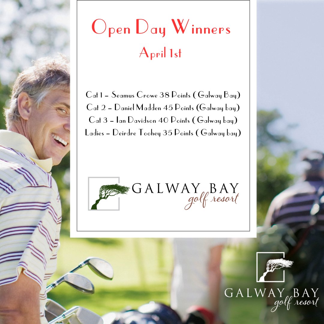 Congrats to the winners of our first open day of the season, our next Open Day is May 6th