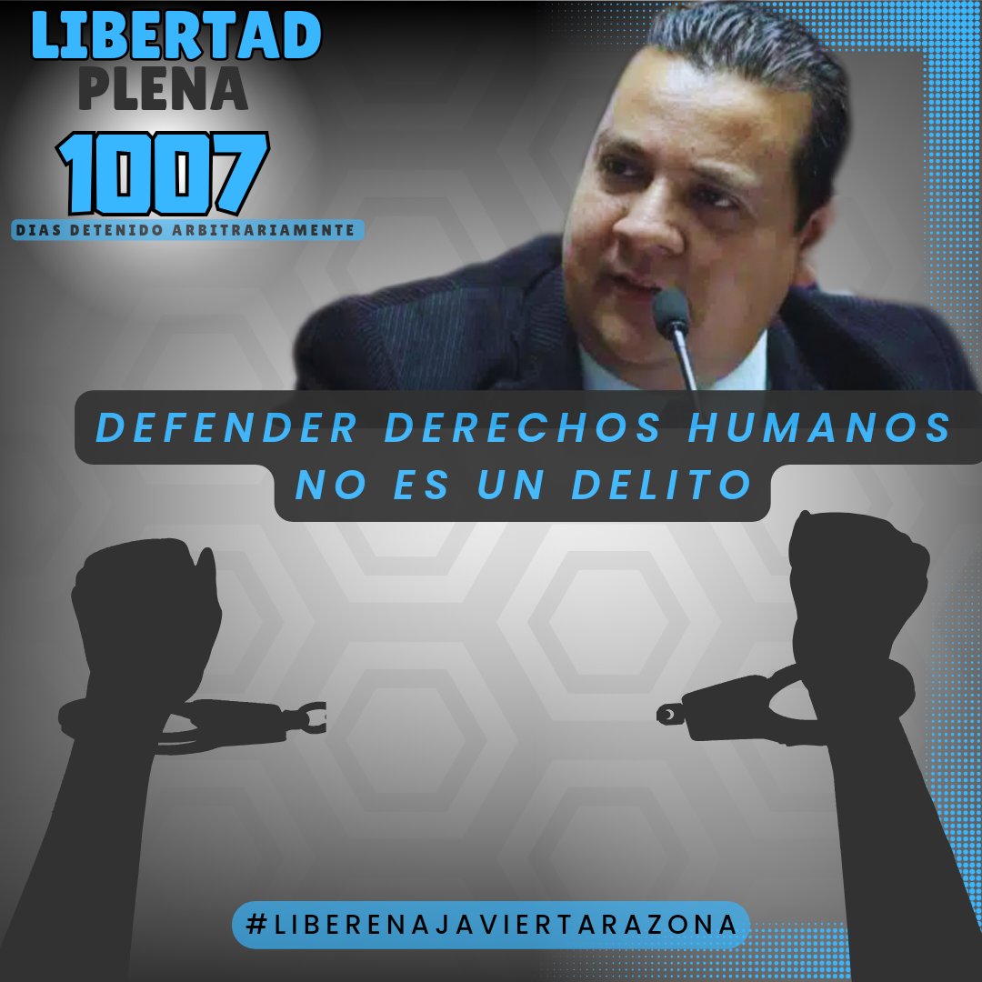 #04Abril | @javiertarazona, defensor de #DDHH y director de @FundaREDES_ lleva 1007 días de detención arbitraria y privación ilegítima de libertad. ¡Defender derechos humanos no es un delito! Libertad plena e inmediata. #LiberenAJavierTarazona