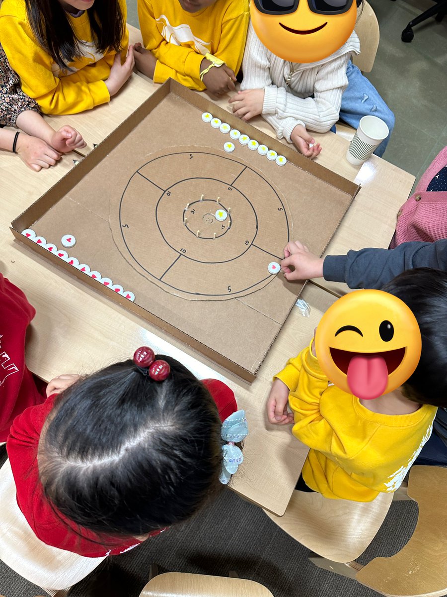 Today I taught grade 1E how to play Crokinole! Their current UoI is all about play. Not having a board, I made two in the Makerspace to give them, including 3D printed discs. 😎 It was so nice sharing a new game with them and seeing how pumped they were to play it! 🥰