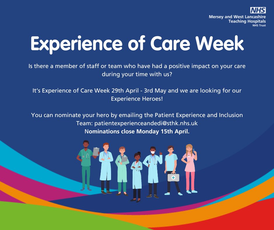 Want to nominate your MWL NHS hero? This could be a member of staff/team who's had a positive impact on your care. We'd love to hear why you believe this staff member/team should be recognised for their hard work. Email, patientexperienceandedi@sthk.nhs.uk by 15th April.